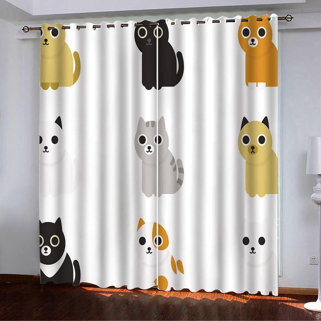 High-Density Blackout Curtains Cartoon Cat Animal Claws Series Digital Printing Blackout Curtains