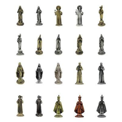 Vintage Designs Standing Maria Figurine Antique Metal Religous Figure Sculpture Miniature Ornament Spiritual Decoration