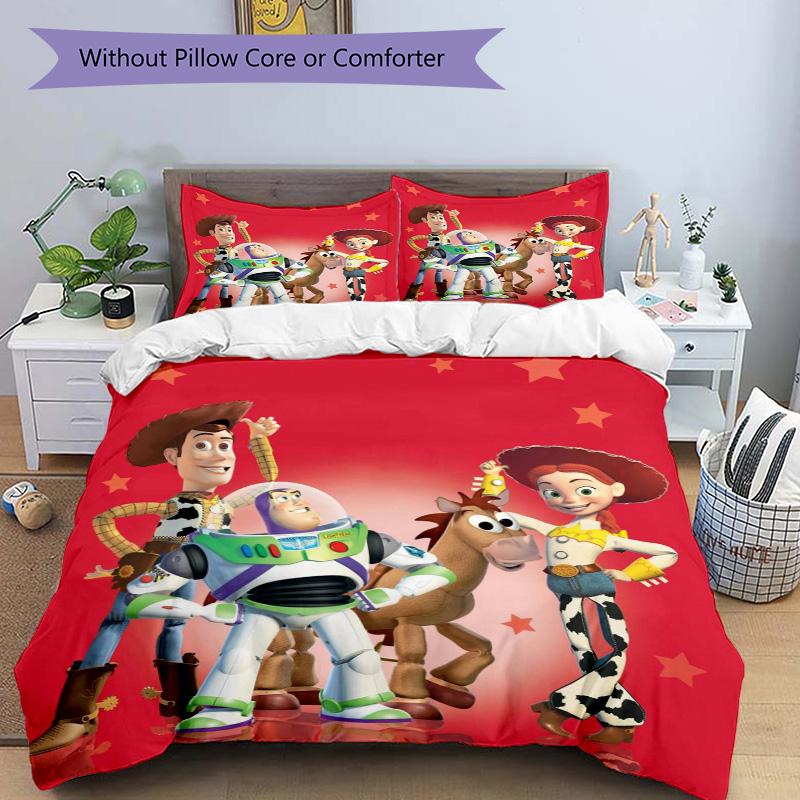 Toy Story Characters Print 3Pcs Bedding Setduvet Cover With 2 Bedropillowcase Home Birthday Gift