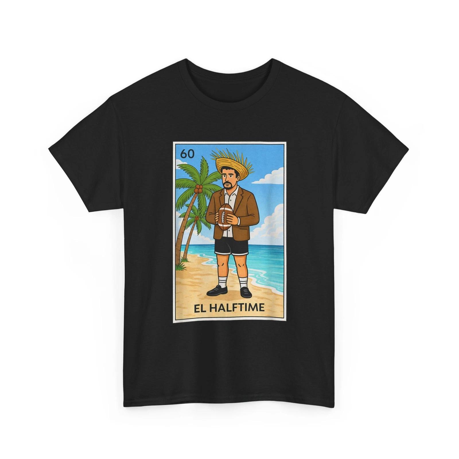 El Halftime Vintage Football Beach Graphic T-Shirt T-Shirt XL