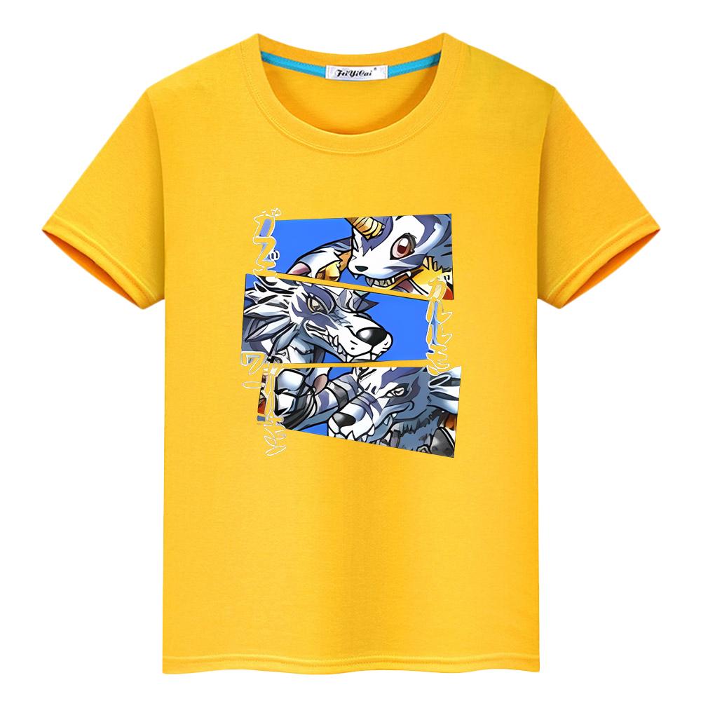 Digimon Print T Shirt for Kids Cartoon Pride Tshirt Girls Boy Cotton Clothes Y2k Kawaii Tops Anime Short Sleeve T-shirts