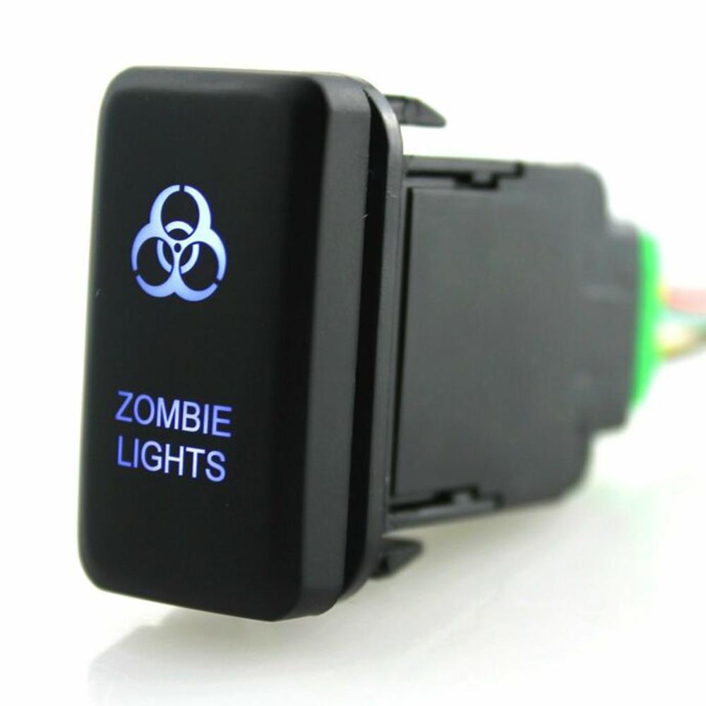 Kit Push Switch ON-OFF Heavy Duty ABS Plastic Single Pole 39x21mm For Toyota 12V