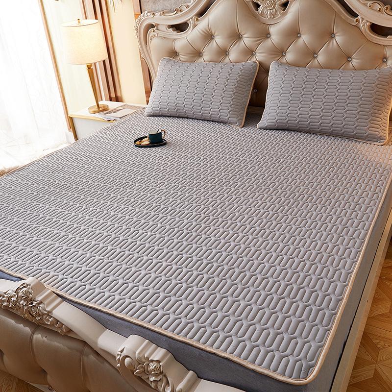 Flowers Latex Summer Mat Kit Cooling Feel Bed Pad and Pillowcase Cold Sleeping Bed Mat for Summer Breathable Folding Cool Mat