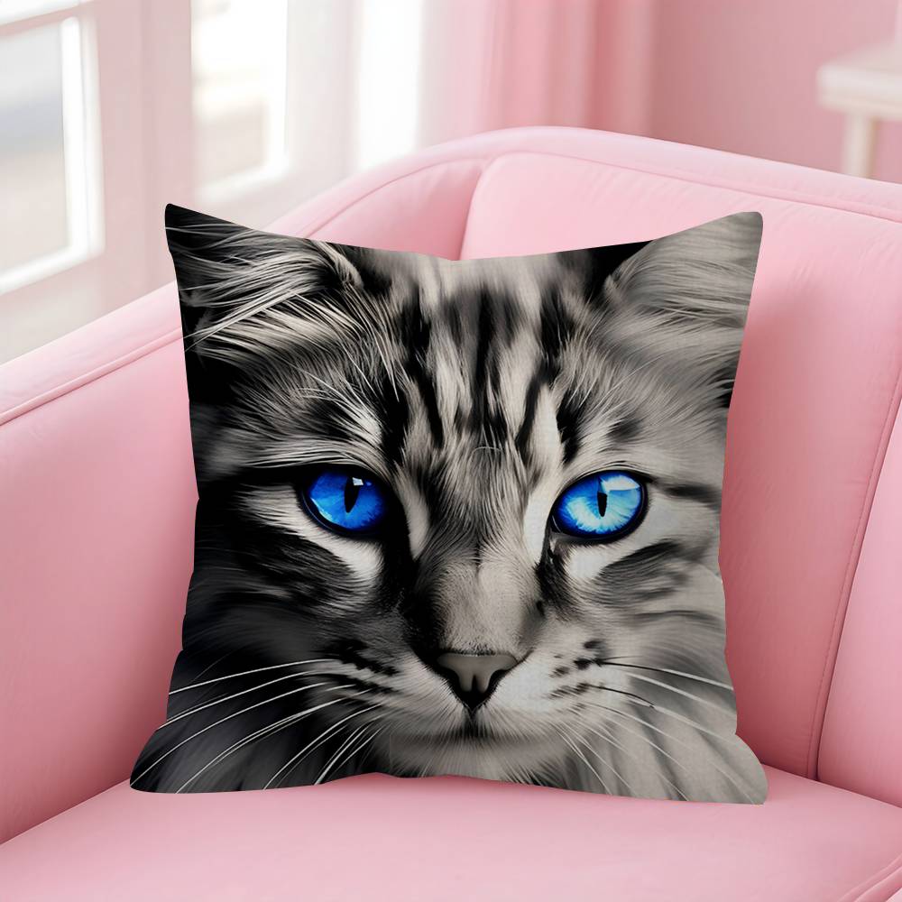 Maine Coon Cat Maple Design Cushion Cover Happy Autumn Harvest Decor Holiday Decorati Pillow Cover