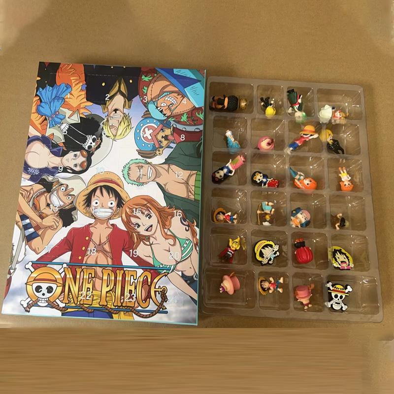 One Piece Christmas Advent Calendar Day Fun 24 Days Halloween Countdown Blind Box Anime Christmas Collection Toy Gifts