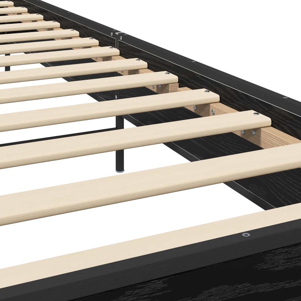 Bed Frame with Headboard Black Oak 80 x 200 cm