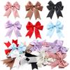 4pcs 12x13cm Large Size Satin Ribbon Bows Mutilcolor Ribbon Bow Flower DIY Decoration Headwear Hairclips Accessories