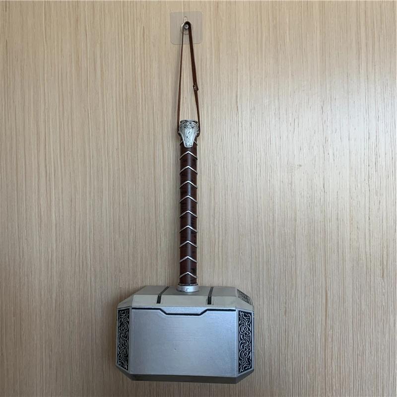 1:1 Thunder Hammer Weapons 44cm Hammer Cosplay Model Role Playing Belt Decor Stage Props Carnival Toy Gift Rubber