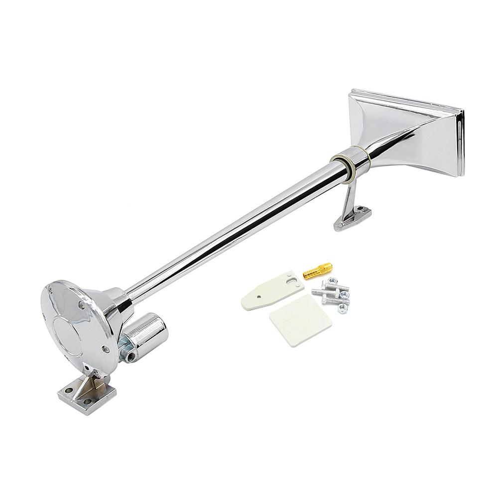 Super Loud Single Trumpet Square Semi Truck Air Horn 12V/24V with Electric Valve Control Hose 640MM