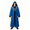 Halloween Dark Chain Hooded Robe Set Medieval Wizard Priest Cosplay Costume Party Outfit