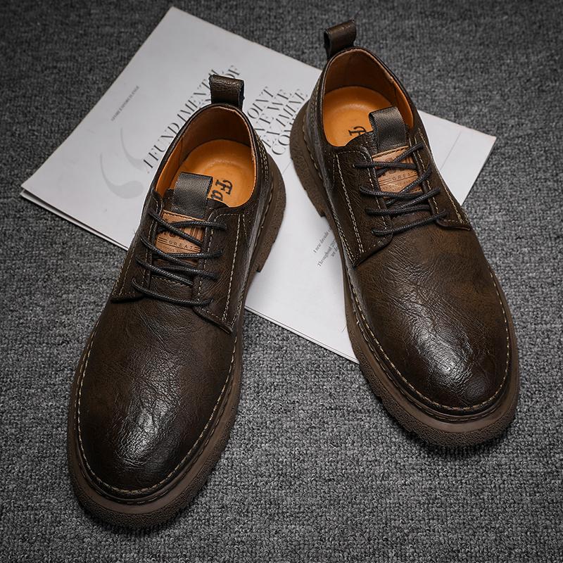 Men's Business Shoes Black Leather Work Shoes Outdoor High Quality Non-Slip Handmade Designer Formal Flat Shoes Zapatos Hombre