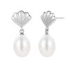 Orecchini da Donna in Argento S925 con Design a Conchiglia e Perla Barocca