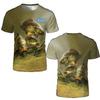 Sommer Rundhals 3D Karpfen Fisch Print Top Modische Lässige Kurzarm Herren T-Shirts