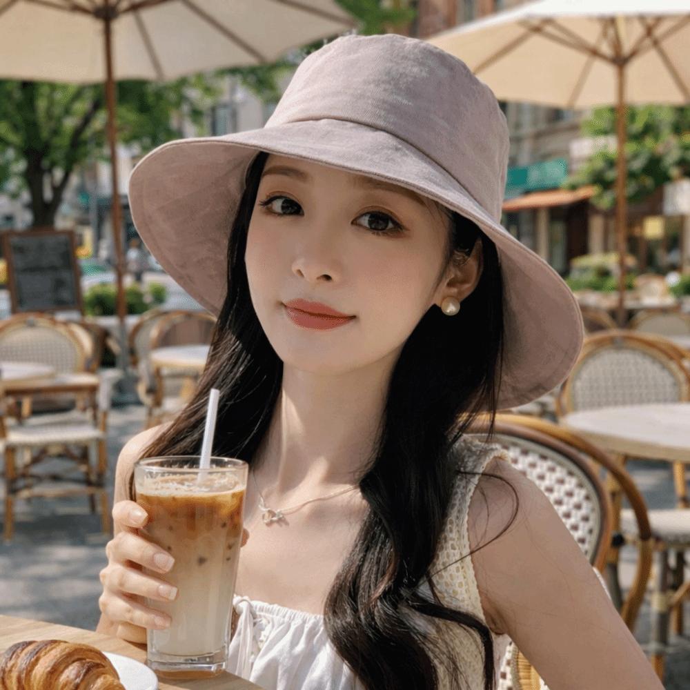 Anti-UV Women's Bucket Hat Wide Brimmed Sunscreen Visor Cap Portable Summer Sun Hat Outdoor