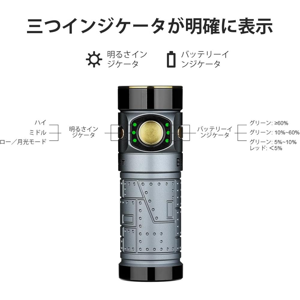 Olight Baton 4 Flashlight 1300 Lumens Compact Powerful Stepless Dimming Mini Led