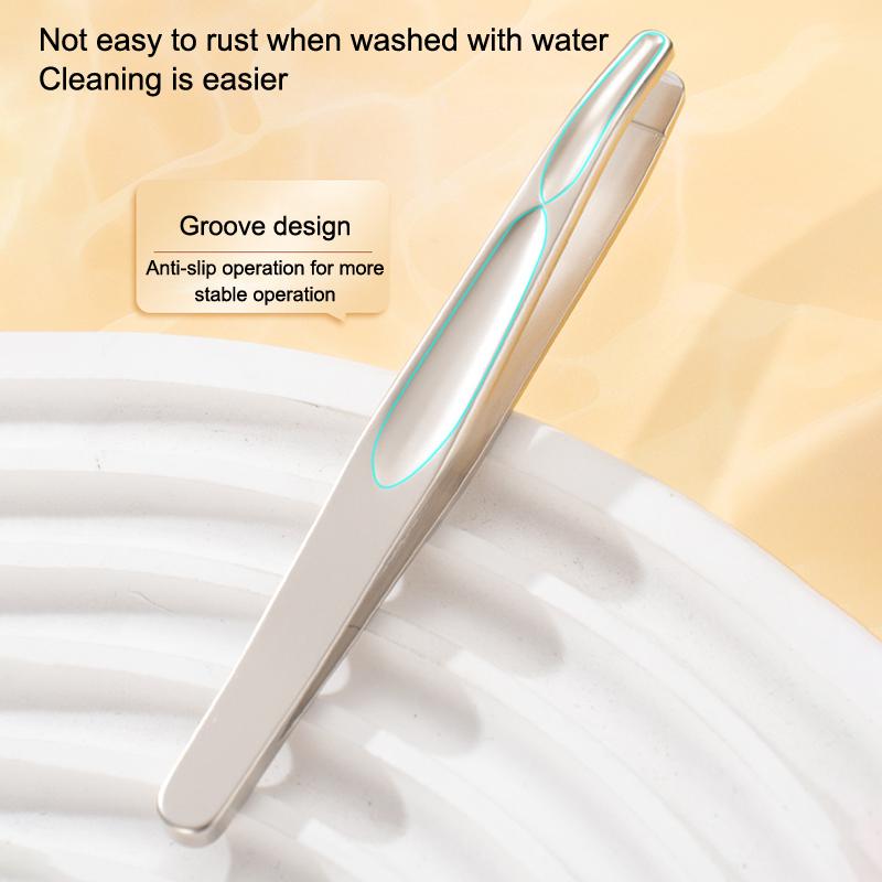 Stainless Steel Eyebrow Clips For Precision Beard And Mustache Trimming Gentle On Light Beige Round Head Tweezers Christmas Gift