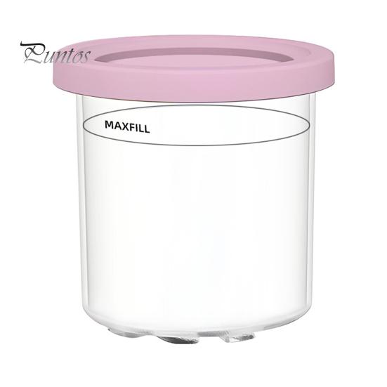 

1/4 шт. Creami Pints ​​і кришки для Ninja Ice Cream Can Cooler Контейнери для зберігання морозива без бісфенолу А, які можна мити в посудомийній машині, сумісні з NC299AMZ NC300s рожевий