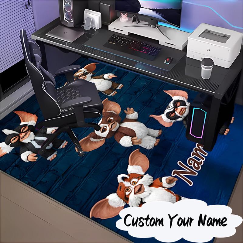Custom Name Gizmo Creatures Collection Rug for Living Room, Game Rooms, Office, Bedroom, Floor Mat Playful Design, fan gifts Christmas decor