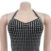 C7179 European & American Fashion Sexy Halter Rhinestone Bodycon Pencil Dress for Women