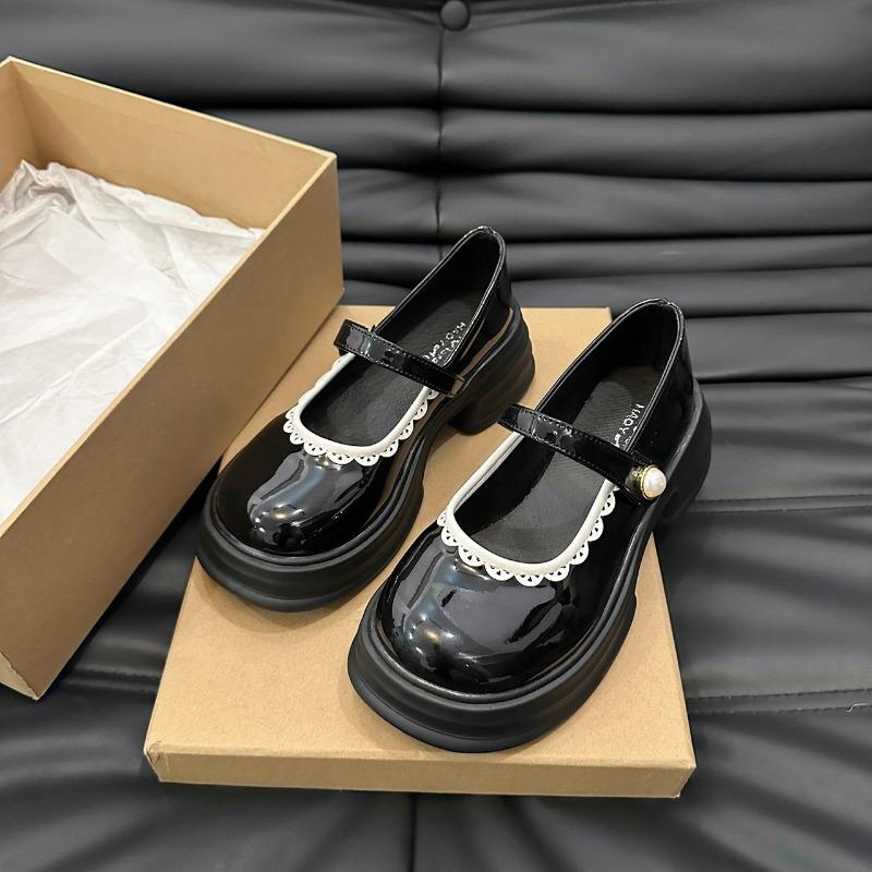 

Summer thin niche design pure lace lace shallow mouth pearl buckle women 40 чёрный