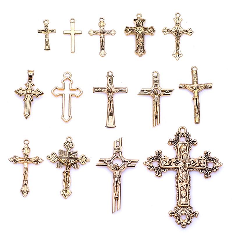 102030Pcslot Metal Silver Color Cross Charms For Jewelry Making Supplies Christ Accessories Handmade Womenmen Pendant Charm