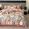 Colorful Flowers Duvet Cover Set Garden Style Quilt Cover 100% Cotton High Quality Queen King Size Bedding Set for Girls Woman