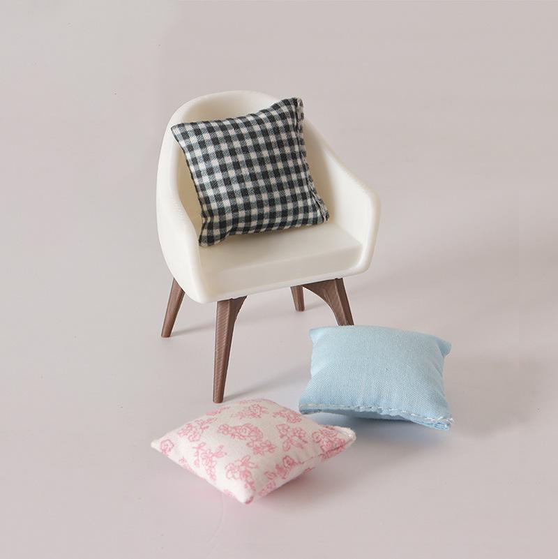 Dollhouse Miniature Throw Pillow for 1/12 Scale Chair or Sofa - Bedroom Scene Accessory