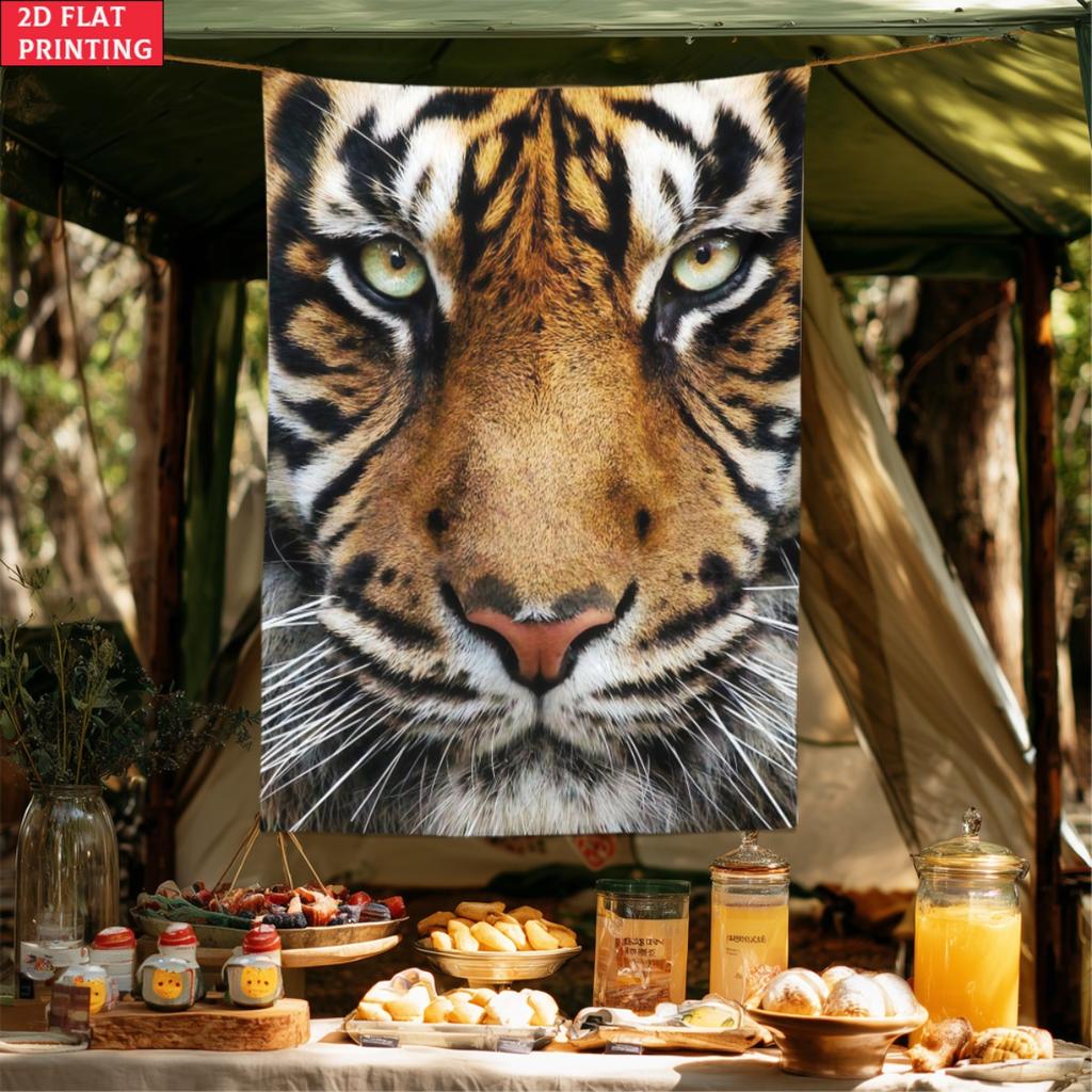 2D Flat Printing1Pc Tiger Face Wall Tapestry Wildlife Animal Art Home Decor