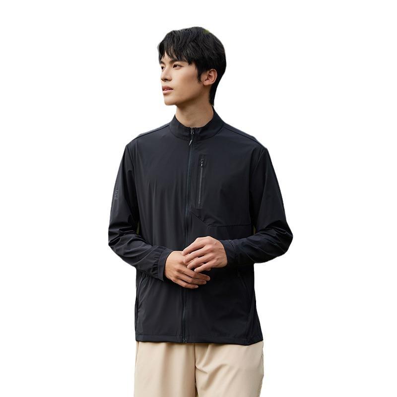 Summer Ice Silk Sunscreen Clothing Men's Light and Thin Breathable Stand-up Collar Jacket Outdoor UV Protection Upf10 + Sunscreen Clothing