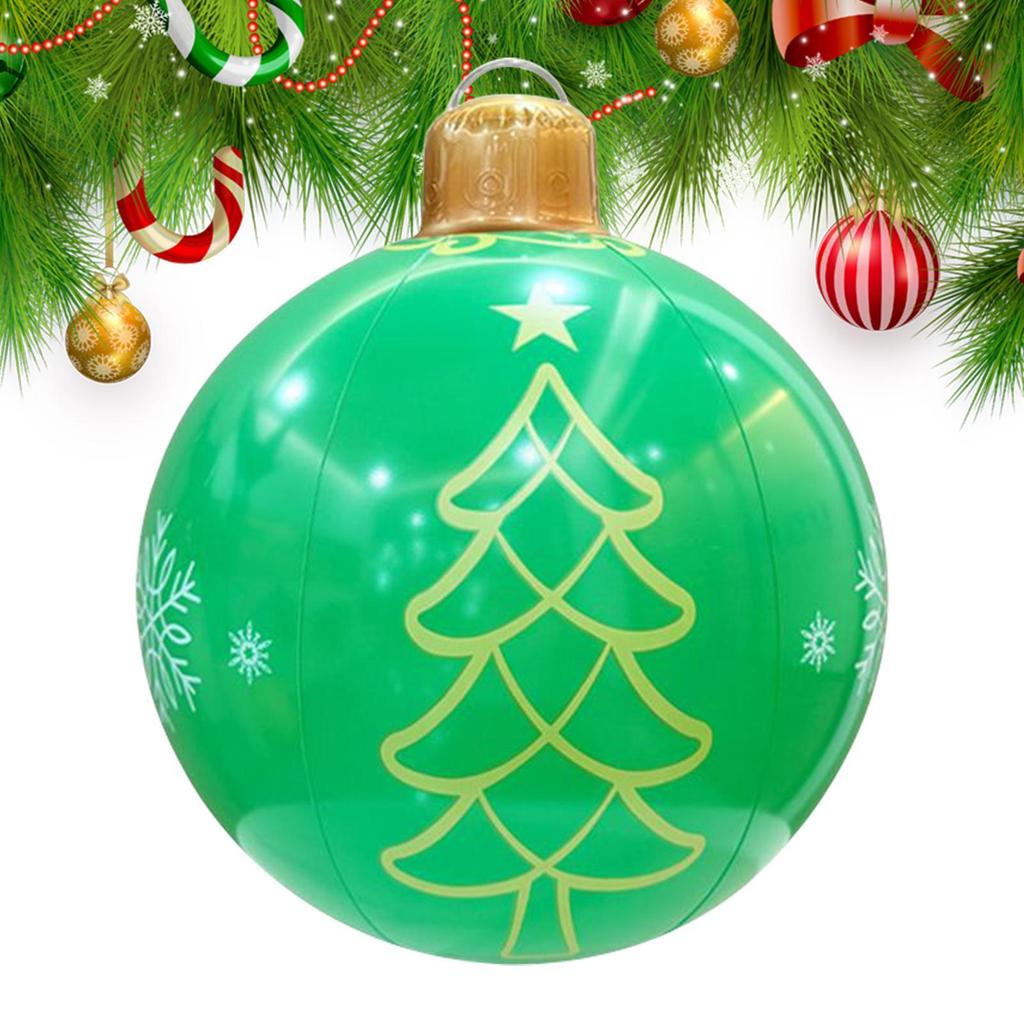 Large 24inch Inflatable Christmas Ornaments PVC Inflatable Christmas Balls Waterproof Ornament For Holiday Party Home Garden