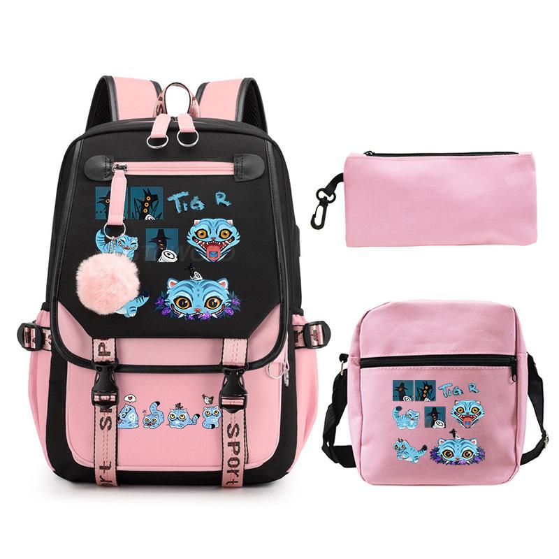 Animation Cartoon With High Value Schoolbag, Primary And Secondary School Students Leisure Backpack, Pencil Bag Set