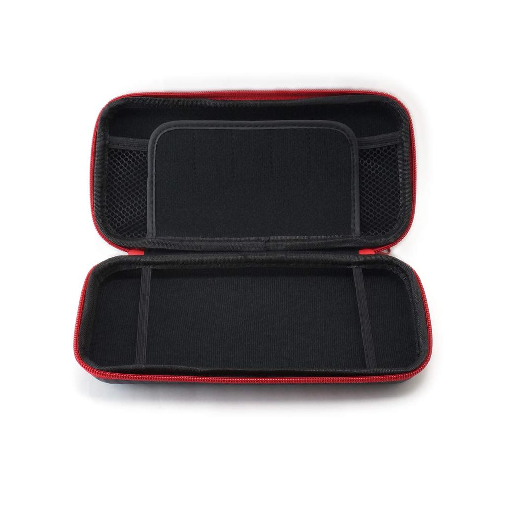 ALLONE EVA Pouch for Nintendo Switch Made in Black x Red Carbon-Look Lite, Shockproof, Scratch-Resistant, Lightweight, Compact, Japan,