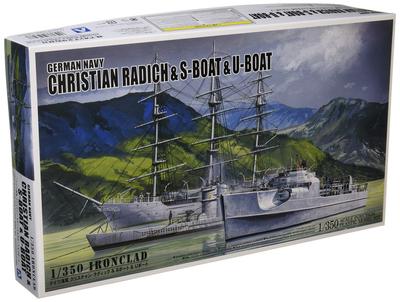 Aoshima Bunka Kyozaisha Iron Clad Series Christian Ruddick S Boat U Boat Plastikowy Model 1/350<Steel Ship> & &