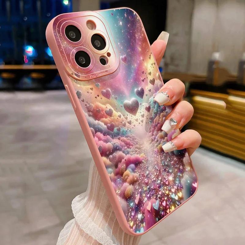 Aurora Gradient Phone Case For iPhone 17 16 Pro Max Air 15 14 Plus 11 12 13 Mini 7 8 SE2 X XS XR Matte Shockproof Silicone Cover