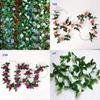 2.4m Long Silk Rose Fake Flower Ivy Vine Leaf Garland For Elegant Home Decor