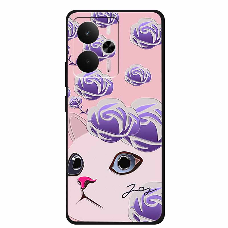 3D Emboss Case For Realme 14 5G Case Realme14 Coque Relief Flower Silicone Soft Back Cover For Realme 14 Phone Cases Funda Shell