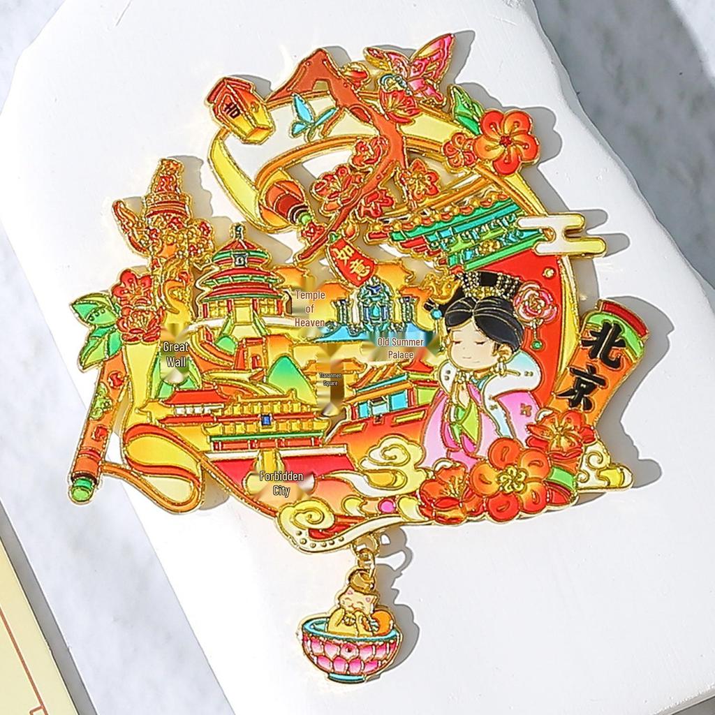 Beijing Landmarks Magnetic Refrigerator Sticker: Chinese Style Souvenir Gift