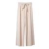 Breathable drawstring wide-leg pants summer high waist drape cool floor mopping straight pants casual thin loose sunscreen pants