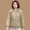 Petite Stylish Cotton Jacket for Middle-Aged Women, Autumn/Winter Short Coat, Warm Lightweight Outerwear for Elderly Women
