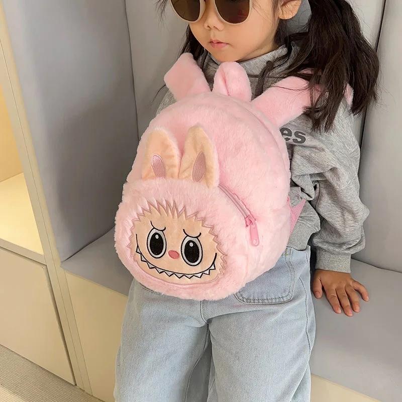 1Pc Cartoon Figure Labubu Backpack Bags Children School Bags Kawaii Labubu Bag Zimomo Schoolbag Girls Boys Outdoors Storage Bag Gift