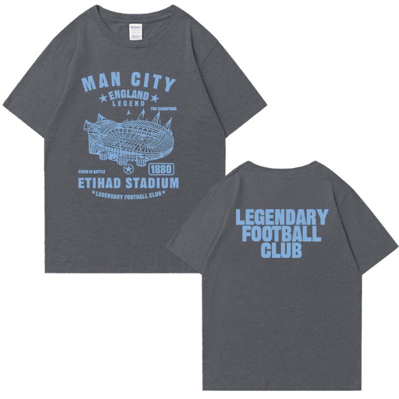 2025 Manchester CITY 100% Cotton Men Women T-shirt Oversized Summer Top Casual Short Sleeve T-shirts Unisex Crew Neck Clothing