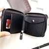 Herren Vintage PU Leder Geldbörse Reißverschluss Dreifach gefaltet Kurze Geldbörse Gewebtes Patchwork Multi Kartenhalter Münzfach Ausweisfenster Lässige Business Geldbörse