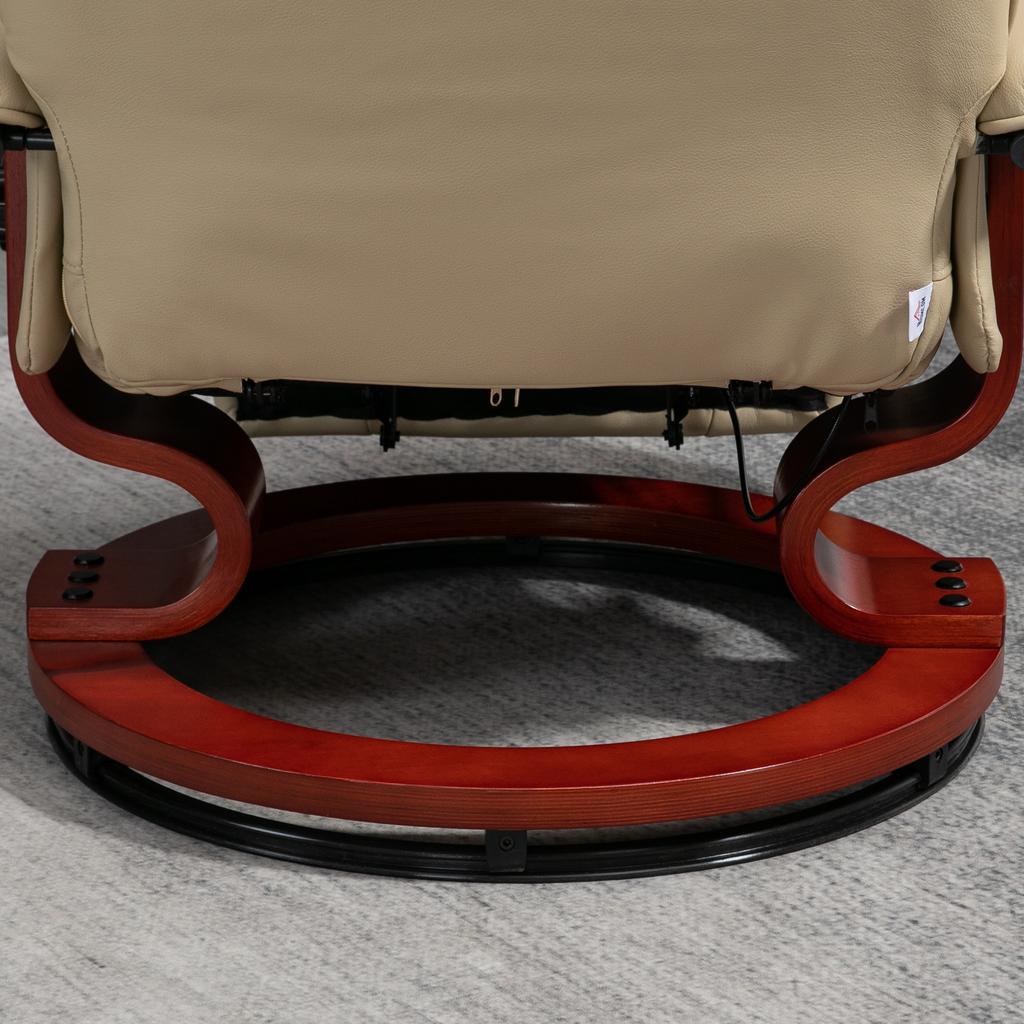 Recliner, Adjustable, Reclining Function, Up To 120 Kg, Faux Leather, 78 X 87 X 100 Cm, Cream
