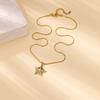 Creative design copper gold-plated micro-inlaid zircon starfish pendant necklace female niche hip-hop collarbone chain new