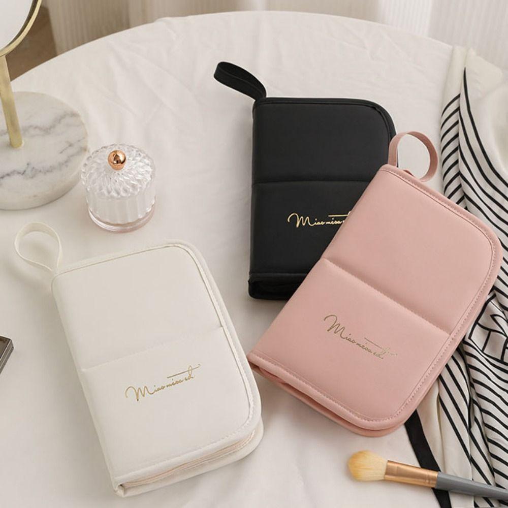

PU Makeup Brush Bag Dust-proof Cosmetic Case Durable Storage Bag чёрный