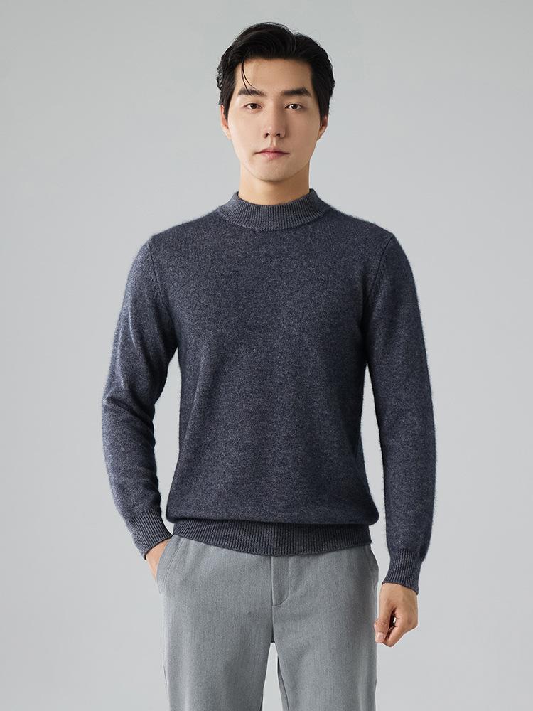 Semi-turtleneck cashmere sweater seven-needle thickened pullover sweater bottoming knitted sweater wool sweater