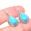 Natural Turquoise Gemstone Handmade 925 Solid Sterling Silver Earring 1.25" F0g95