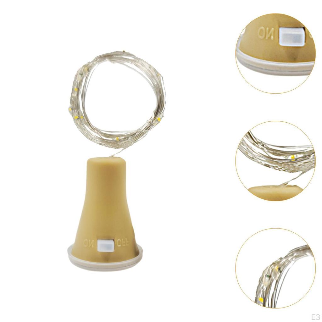 Solar Wine Bottle Lights Fairy Light Easy to Use Cork for Valentine's Day