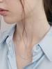 Sosoo 925 Silver Unbalanced Chain Straight Bar Logo Necklace