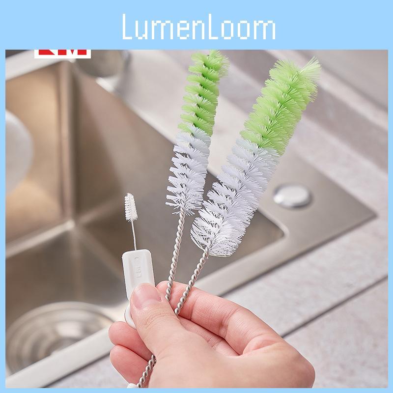 Plastic Spout Brush Set For Cleaning Bottles Cups And Kitchen Utensils With Dual Colors